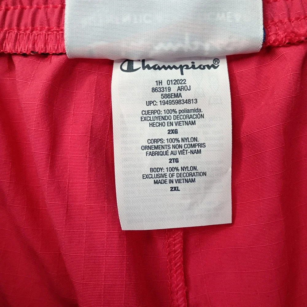 Champion Hybrid Shorts Men's Sz 2XL Red Black Ripstop Water Resistant 863319 NEW